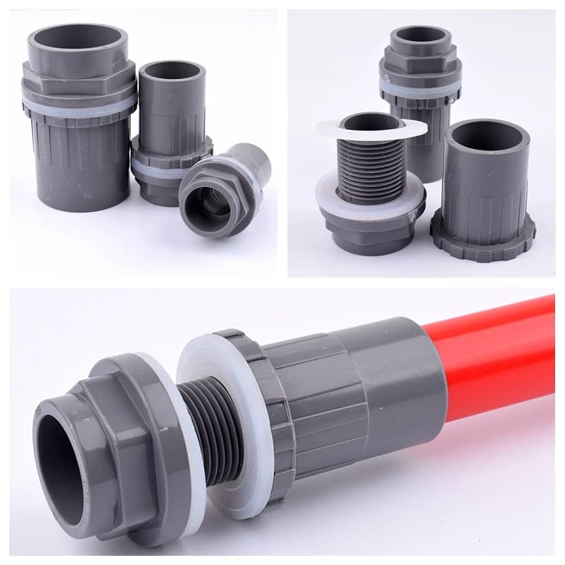 2-5 pz 20mm ~ 50mm Grigio PVC Raccordi Per Tubi Acquario Serbatoio di Pesce Connettore Filettatura di Troppopieno Accessori di Alimentazione Dell'acqua Comune