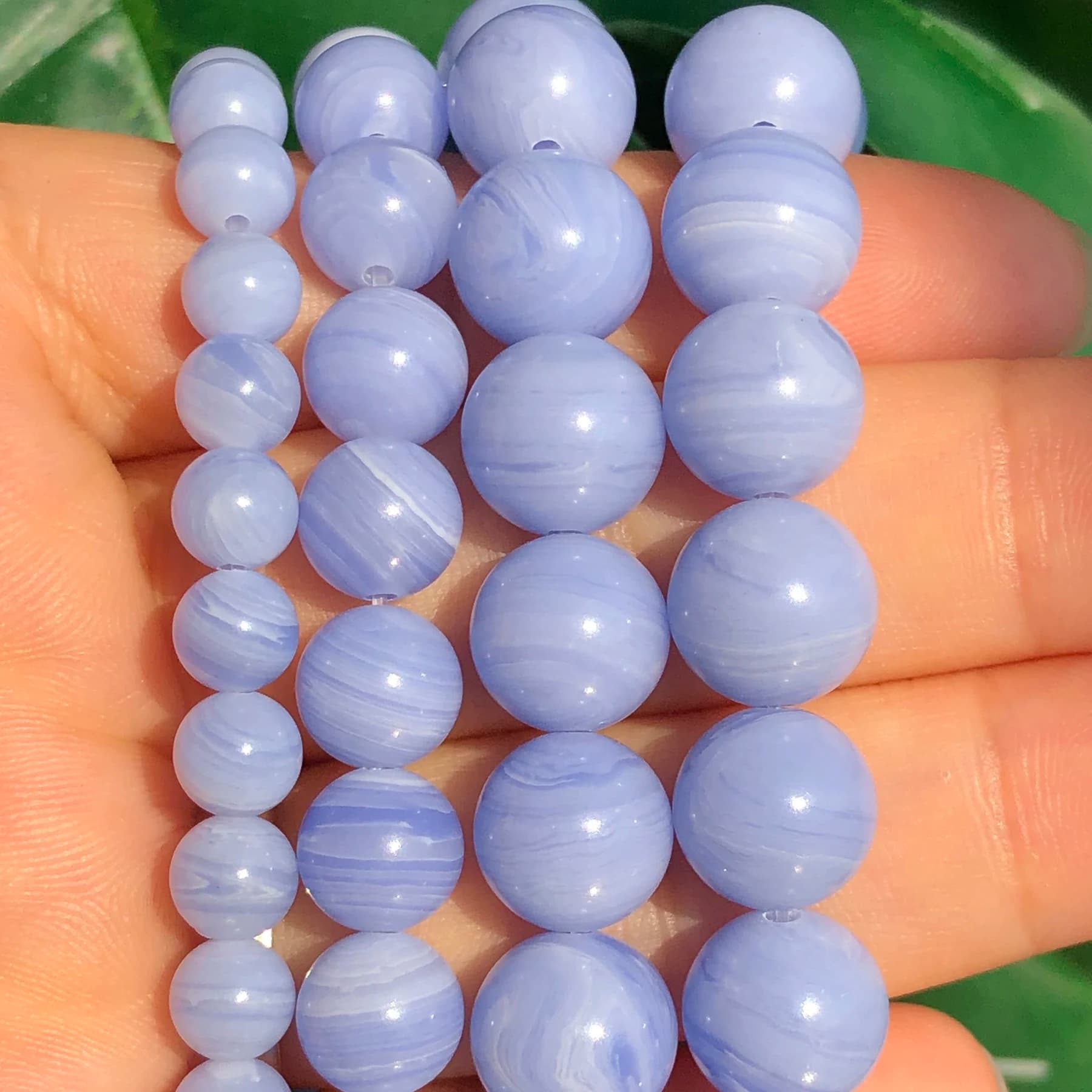 Perline di pietra naturale del distanziatore allentato rotondo di calcedonio di agate di pizzo viola per la donna Creazione di gioielli Collana braccialetto fai da te 6 8 10 mm