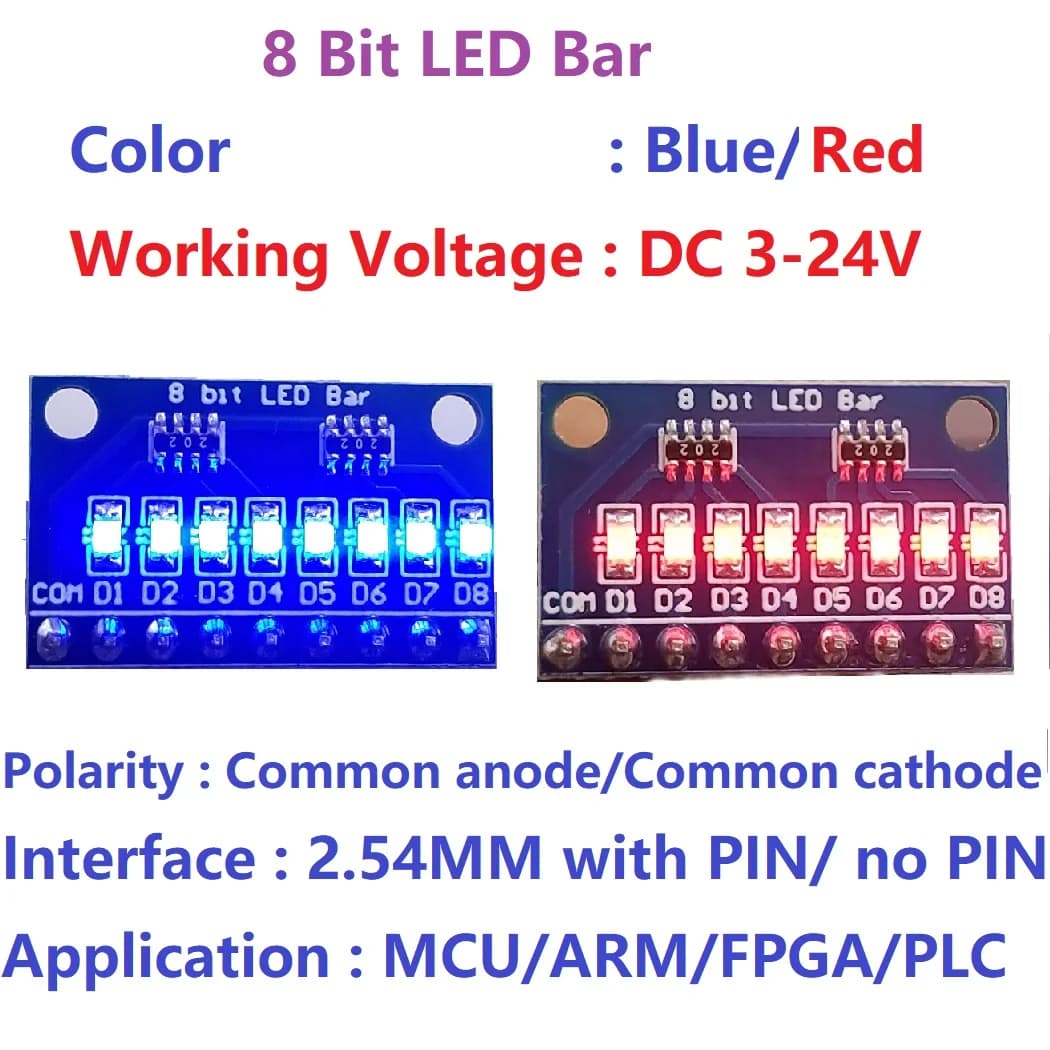 5 pz 8 Bit 3.3V 5V blu/rosso comune anodo/catodo modulo indicatore LED Kit fai da te per Arduino NANO UNO raspberry pi 4 nodemcu