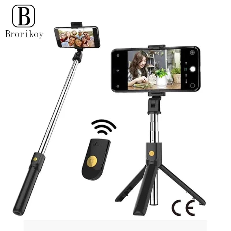 Staffa pieghevole per treppiede Wireless Bluetooth Selfie Stick per Xiaomi Redmi Huawei iPhone 12 supporto per Smartphone Android ios Samsung