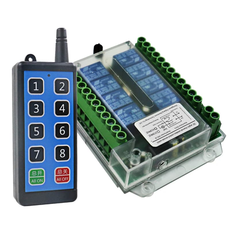 Interruttore di controllo remoto wireless rf a 8 canali 12v /24v/36v/220V Interruttore di controllo motore remoto wireless Cont remoto