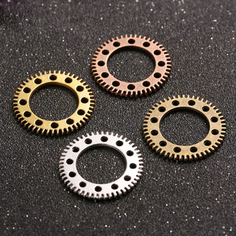 10 Pieces/Lot 25mm DIY Steampunk Style Jewelry Accessories Retro Metal Parts Mechanical Gear Necklace Charms For Jewelry Making