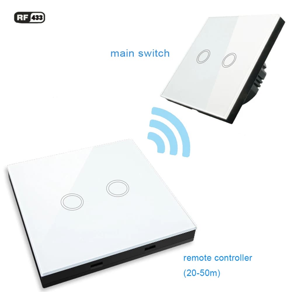1/2/3 Gang 433 mhz Interruttore tattile per luce da parete 433 Mhz Interruttore Wireless RF433 Sensore Stick Interruttore tattile remoto Standard UE No Neutro