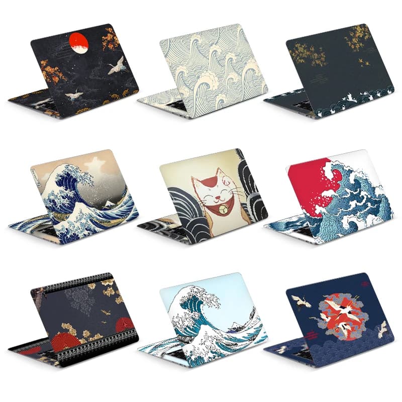 Adesivo universale per copertura portatile Sea Wave Adesivi per notebook 2 pezzi Decal 12 "/13"/14 "/15"/17 "per Macbook /Lenovo/Asus/Hp/Acer