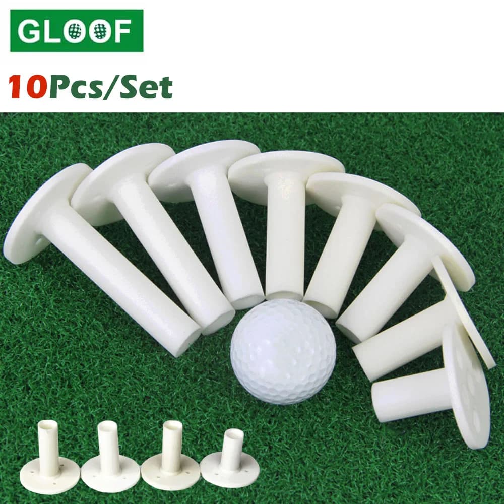 10 pezzi di gomma professionale Golf Tees campo di guida Tee Ball Holder per Indoor Outdoor pratica Mat bianco