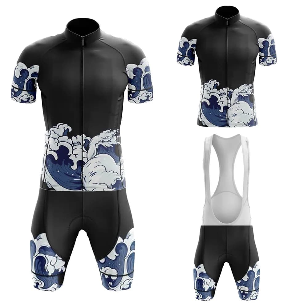 Men's cycling jersey series Water Set Two colors are available Shorts with short sleeves Breathable gel padding