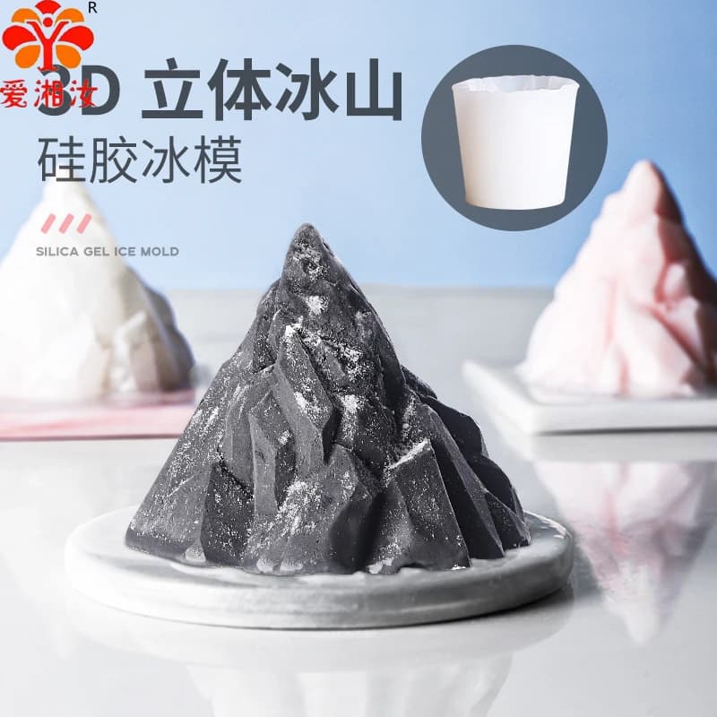 Aixiangru Vassoio per cubetti di ghiaccio in silicone Mousse francese Iceberg Stampo resistente alle alte e basse temperature Facile da rimuovere Strumento per la formatura di ghiaccio morbido
