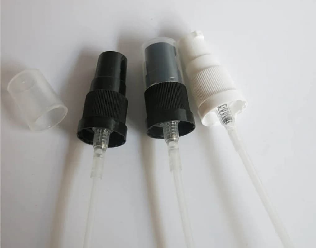 Pompa dosatrice/spruzzatore bianco/nero da 18 mm 18/410 per flaconi in vetro da 5 ml/10 ml/15 ml/20 ml/30 ml/50 ml/100 ml per oli essenziali