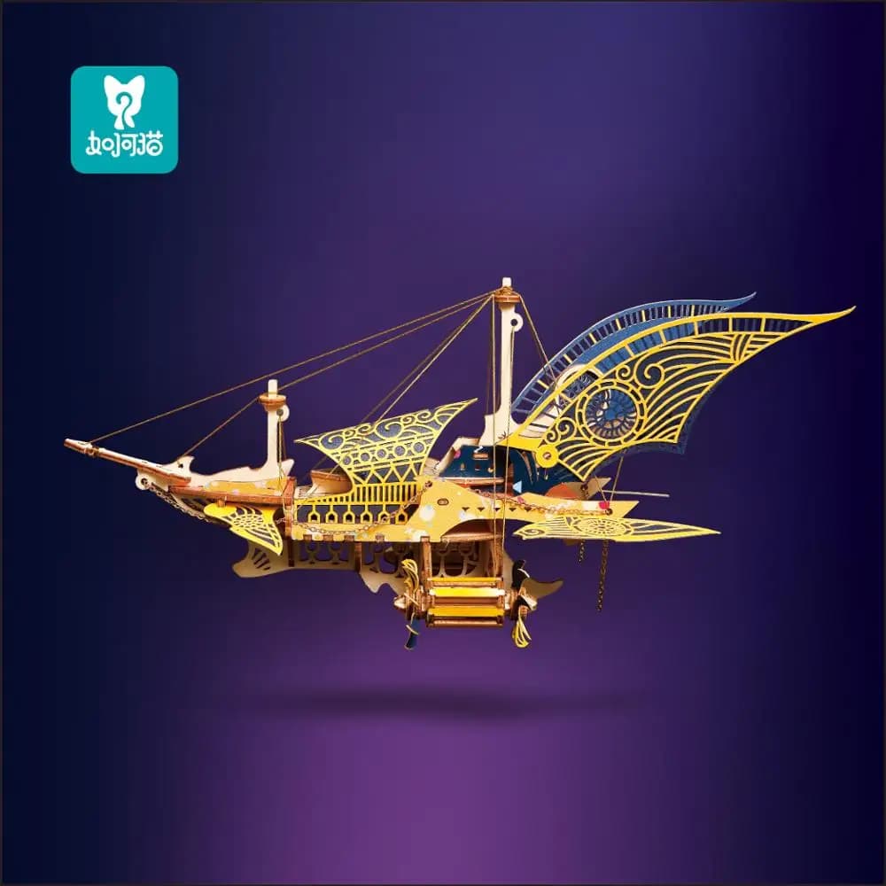 MMZ MODELLO 3D Puzzle in legno Astronave e navi da guerra Giochi Modello di assemblaggio Kit Giocattoli per bambini Bambini Ragazze Regalo di compleanno
