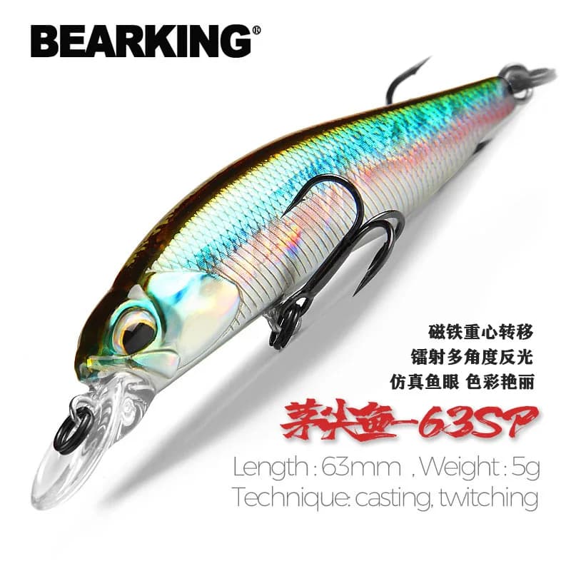 BEARKING 63mm 5g Hot SP esche da pesca colori UV professionali minnow magnete sistema di peso wobbler crankbait accessori da pesca