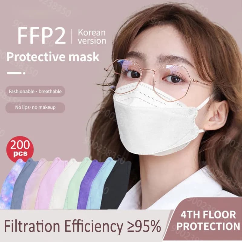10-200 pezzi ffp2 mascarillas CE KN95 maschere colori igienici approvati maschera respiratoria filtro ffp2mask maschere riutilizzabili per pesci
