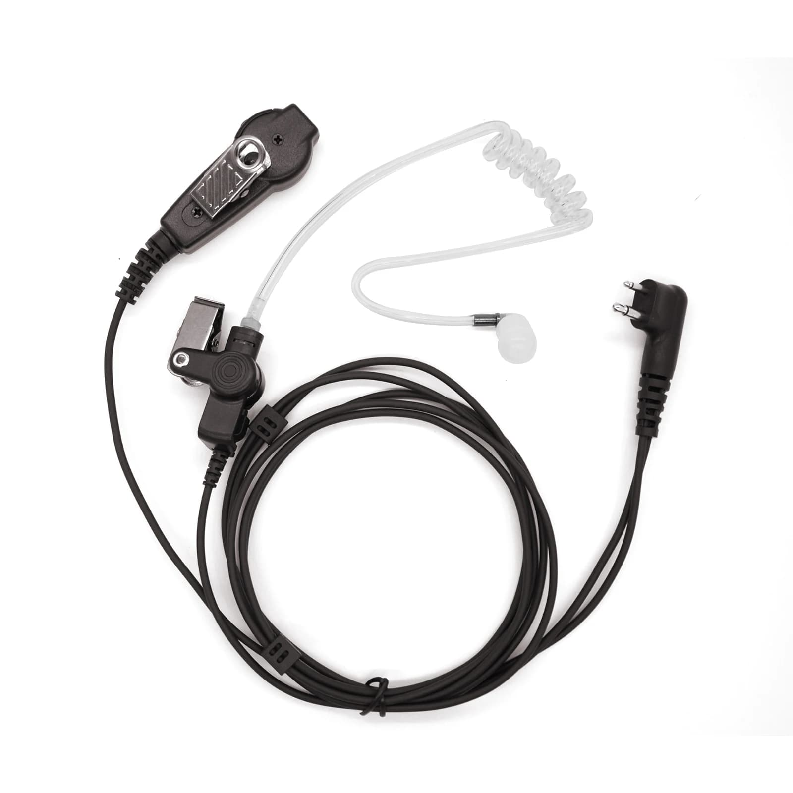 Kit di sorveglianza auricolare, radio walkie-talkie con grande microfono PTT, auricolare con tubo acustico, 2 pin, 2 fili, per motorola ep450 dep450