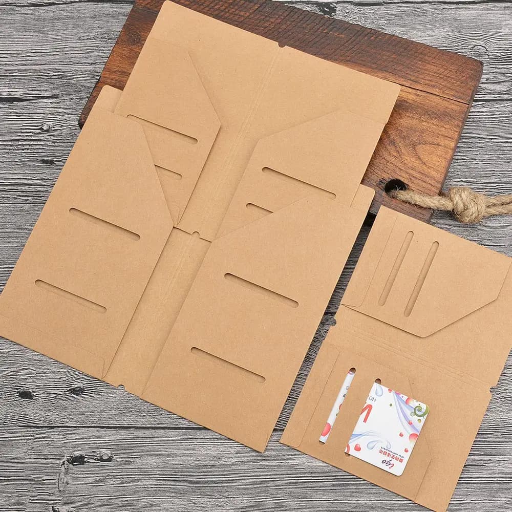 Portadocumenti in carta Kraft per diario di viaggio accessorio per Notebook tasca per carte retrò Vintage Standard/tasca/passaporto