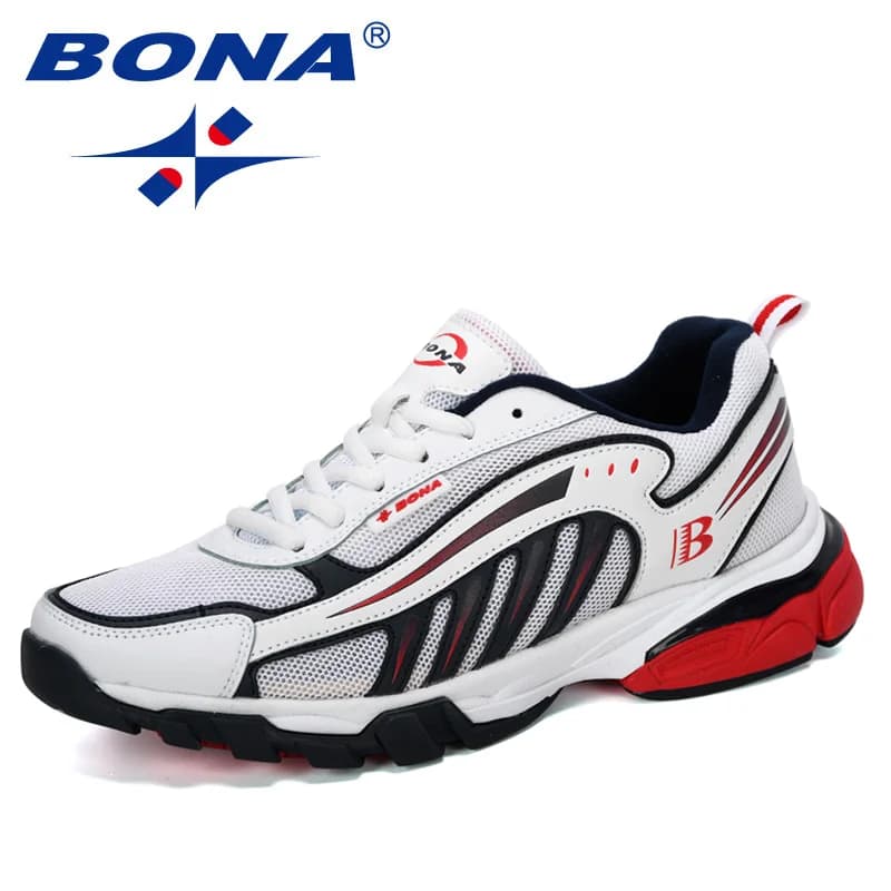 BONA di elaborazione di Nuovi Designer Runningg Scarpe Uomo Spaccato Della Mucca Pattini di Sport Degli Uomini Da Jogging Calzature All'aperto Leggero E Traspirante Scarpe Da Uomo