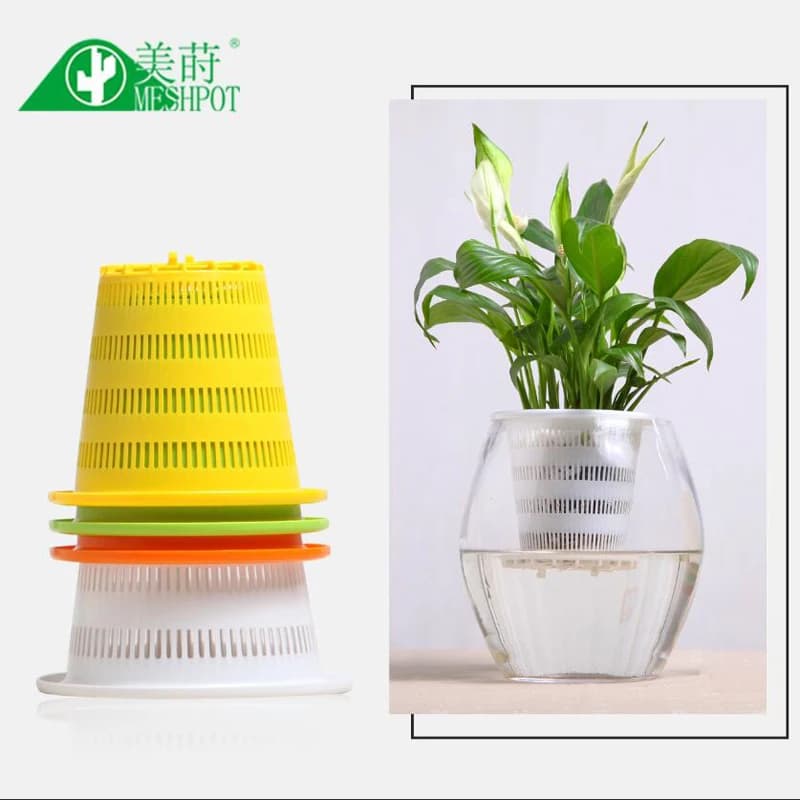 Meshpot 3 PEZZI di Plastica Variopinta di Coltura Idroponica Cestino Tazza Netto Della Maglia Vaso di Decorazione Della Casa Forniture Da Giardino Vaso di Fiori in 8 centimetri/9cm/10cm