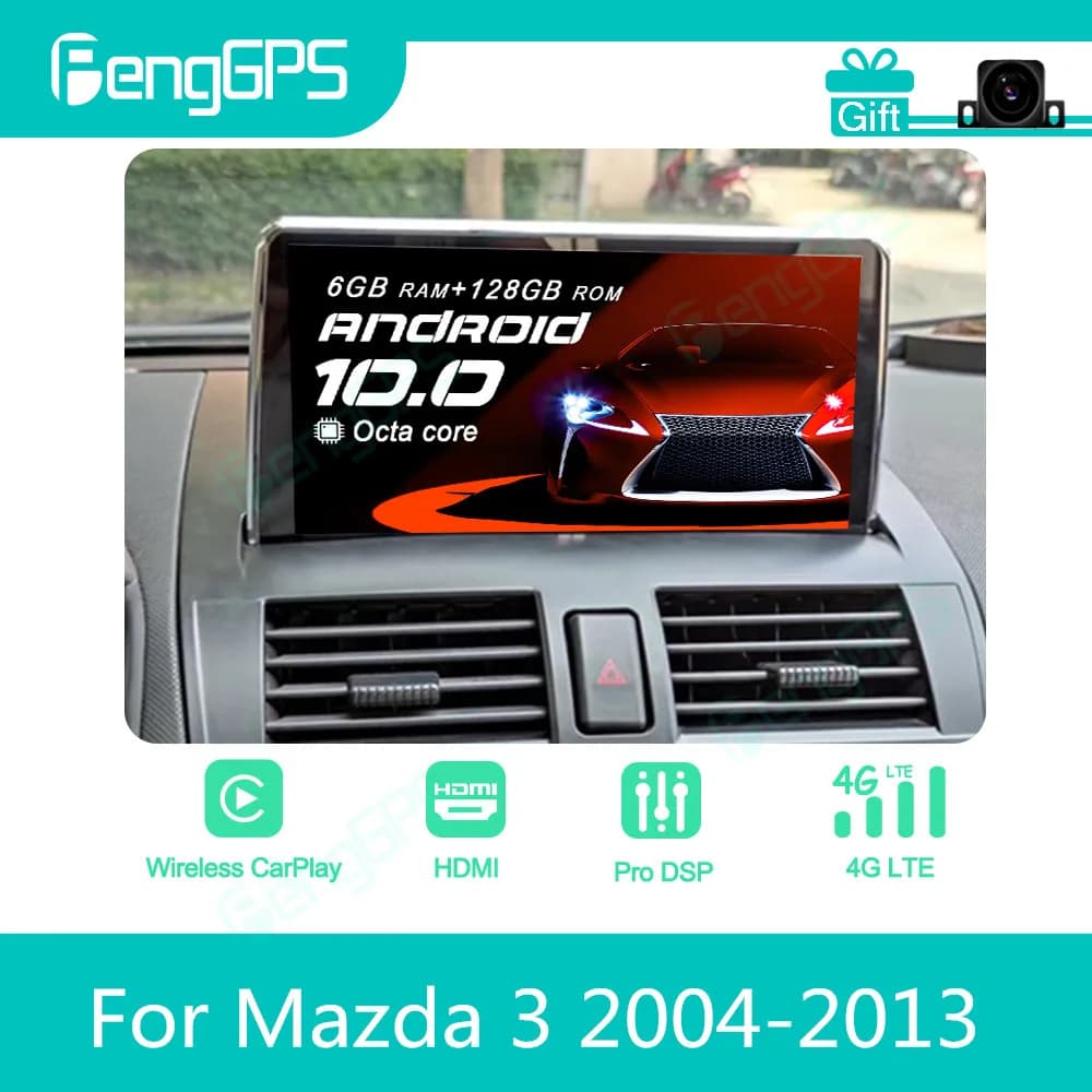 Per Mazda 3 2004 - 2013 Autoradio Android Autoradio Stereo 2Din lettore multimediale GPS Navi Display Touch Screen