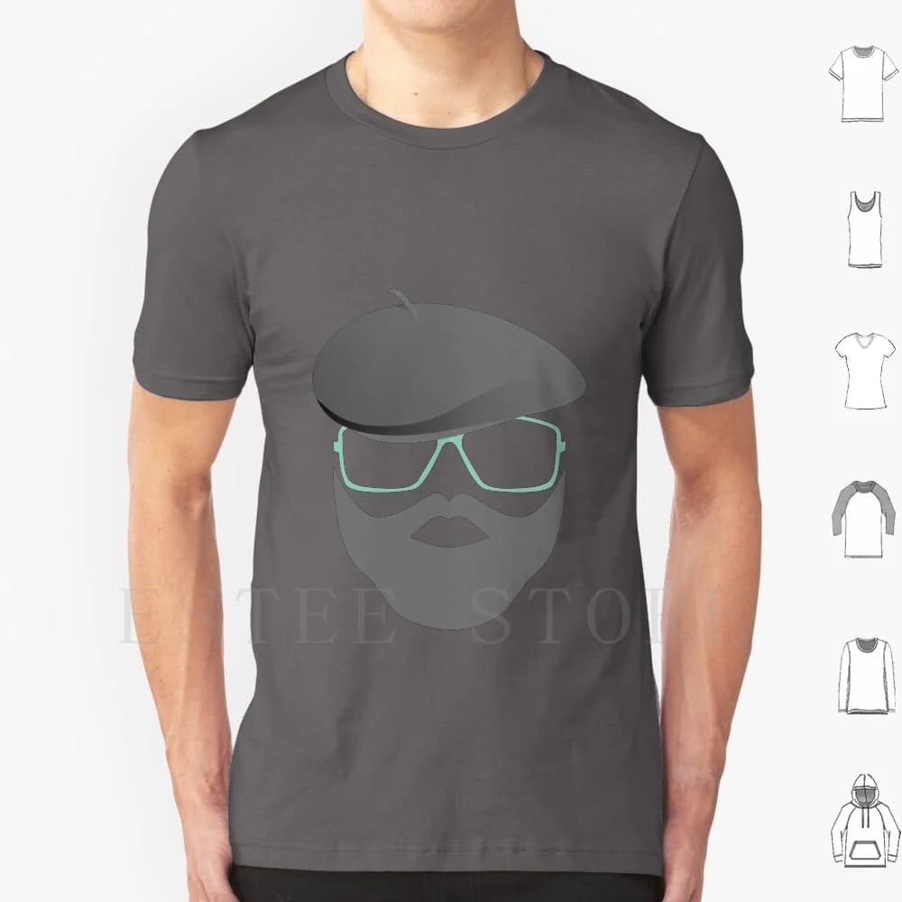 T-shirt style beard print cotton beard sunglasses Guy Hat with beard Black Grey Green Day Bad