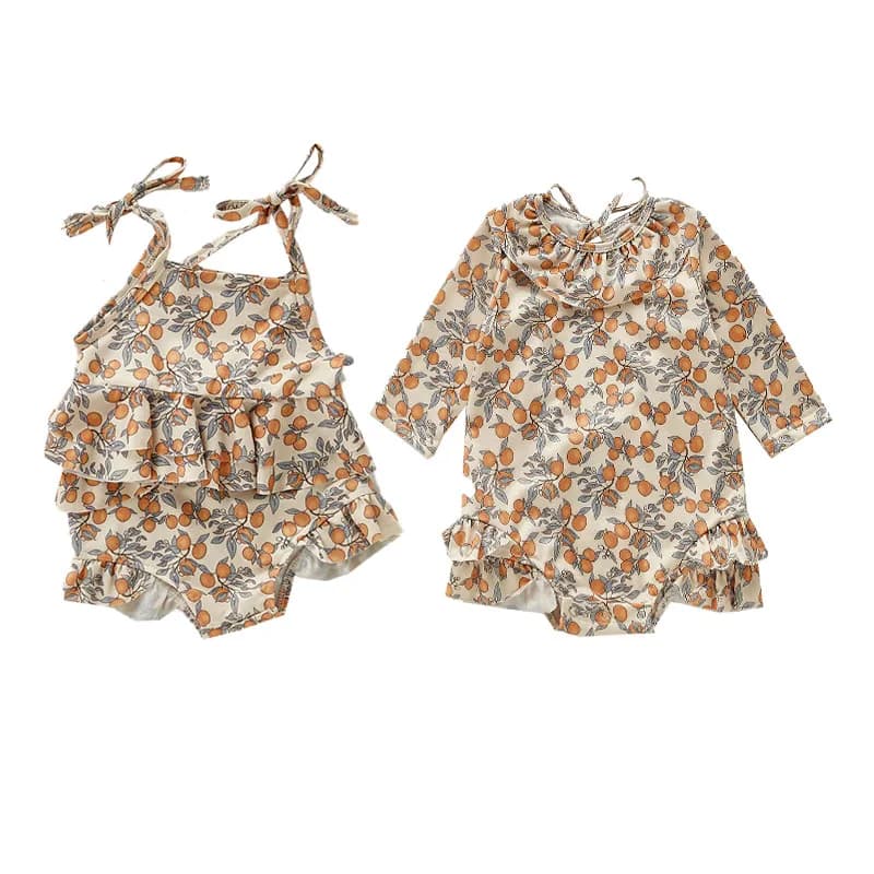 MILANCEL Costume da bagno per bambina Costume da bagno per bambina Separato e intero con stampa di limone a costine