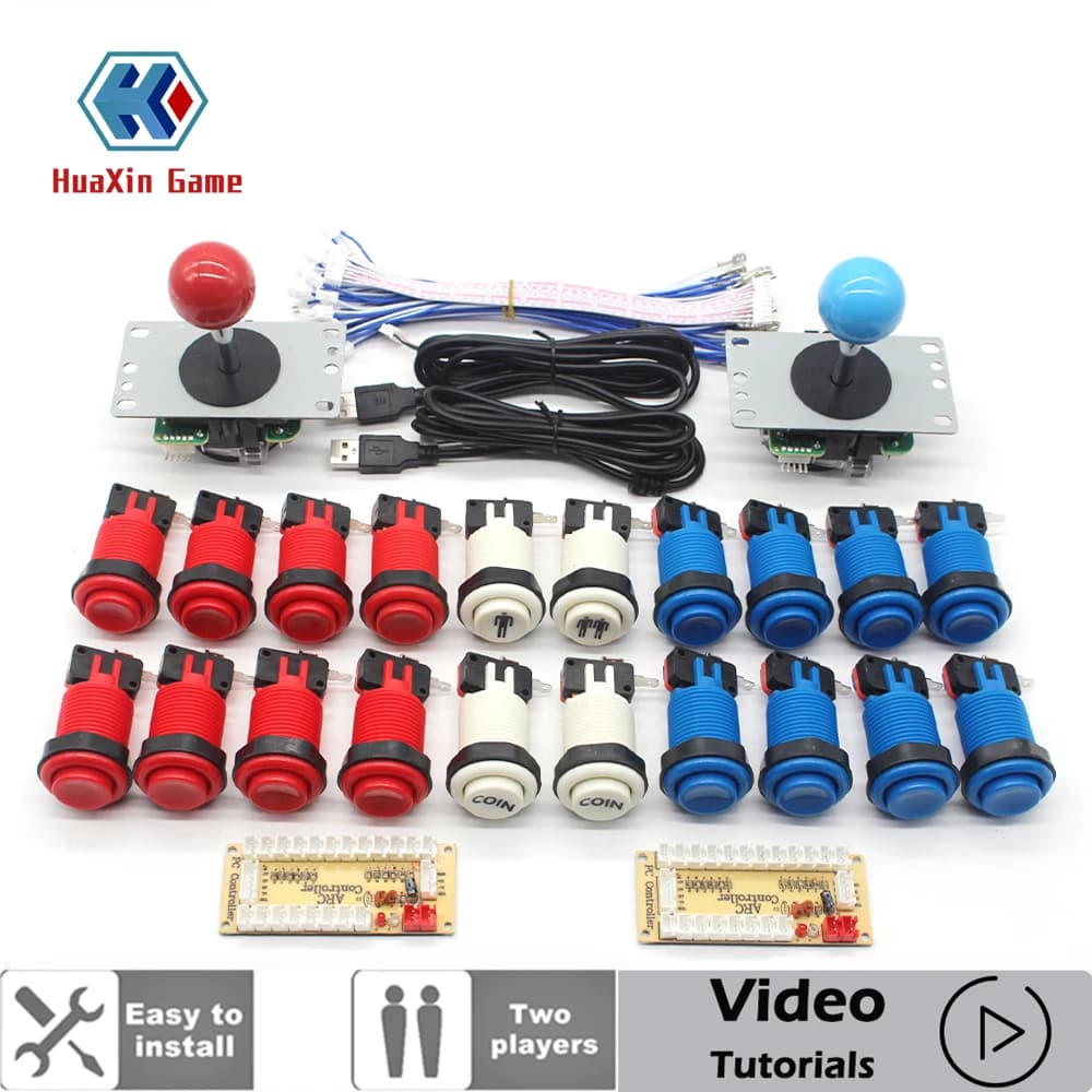 Arcade KIT FAI DA TE Stile Americano SANWA Joystick HAPP Moneta 2 Giocatore Pulsante Micro Interruttore Encoder Ritardo Zero Per PC Raspberry pi