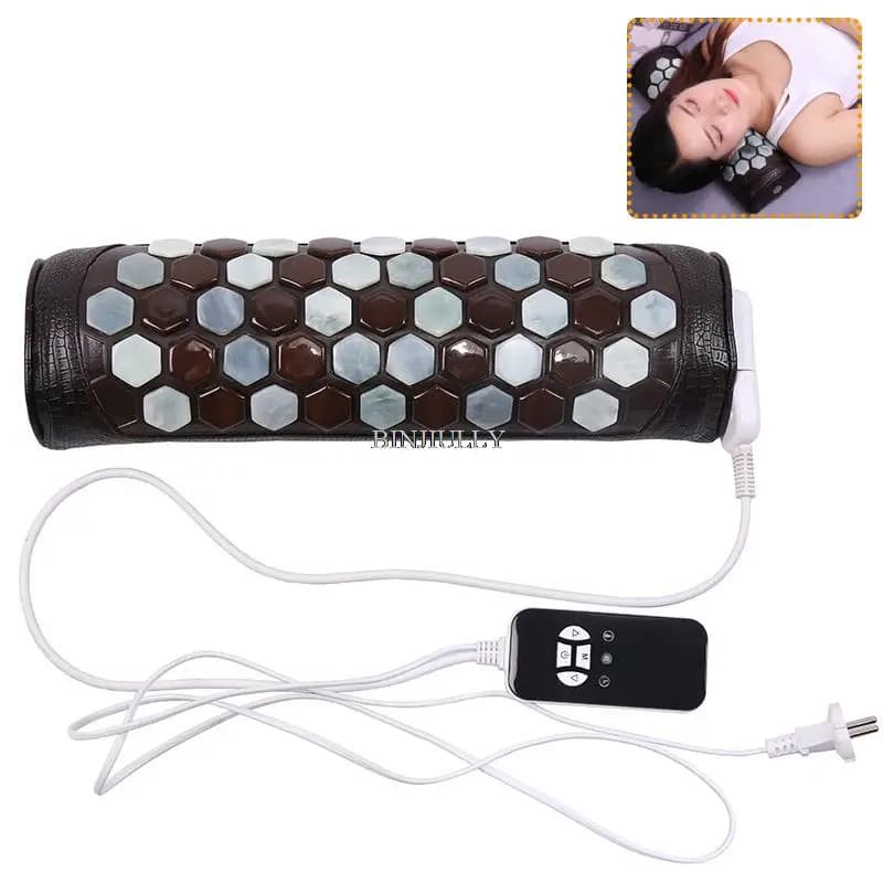 Tourmaline Heating Massage Pillow Collar, Electric Warming Neck Massager, Relief Cervical Muscle Pain Tension