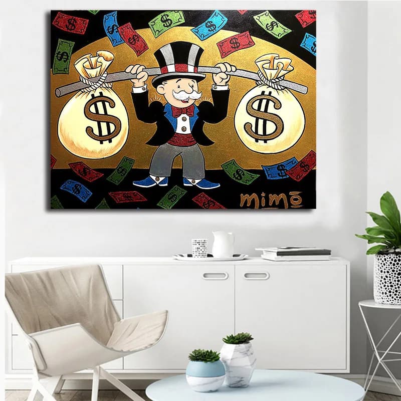 Wall Art Print on Canvas Weightlift Poster Money Painting Alec Monopoli Modular Picture Graffiti Home Decorations Living Room Frame