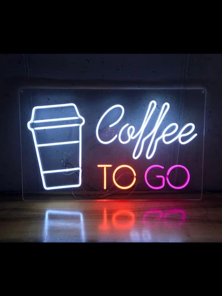 Insegna al neon Coffee to go WINDOW cup club Lampada Lampada moderna in vero vetro realizzata a mano Hotel enseigne caffè Impatto Attira la luce