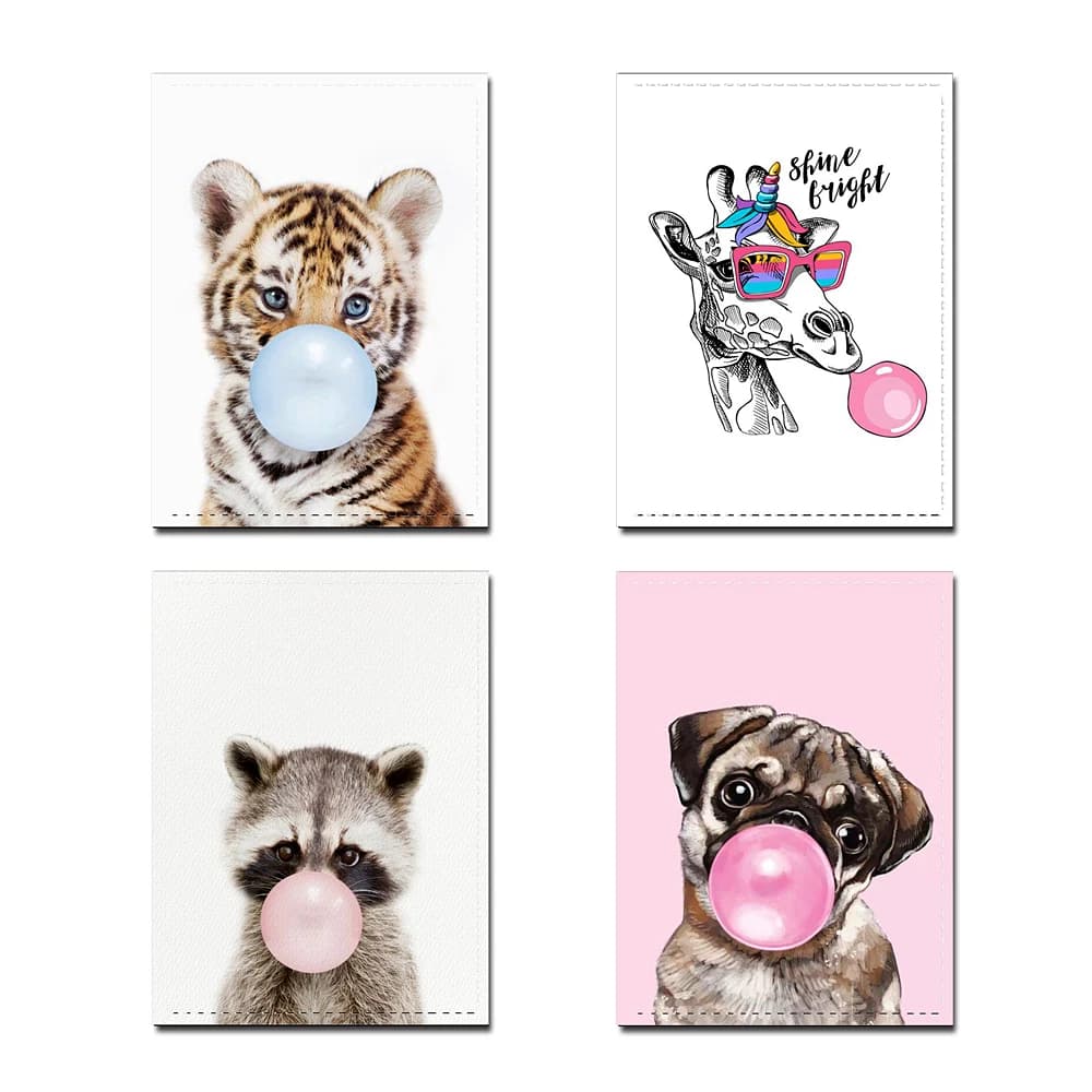 Porta passaporto per animali da cartone animato alla moda Custodia per passaporto da viaggio per donna Porta carte di credito portatile in pelle PU per studenti
