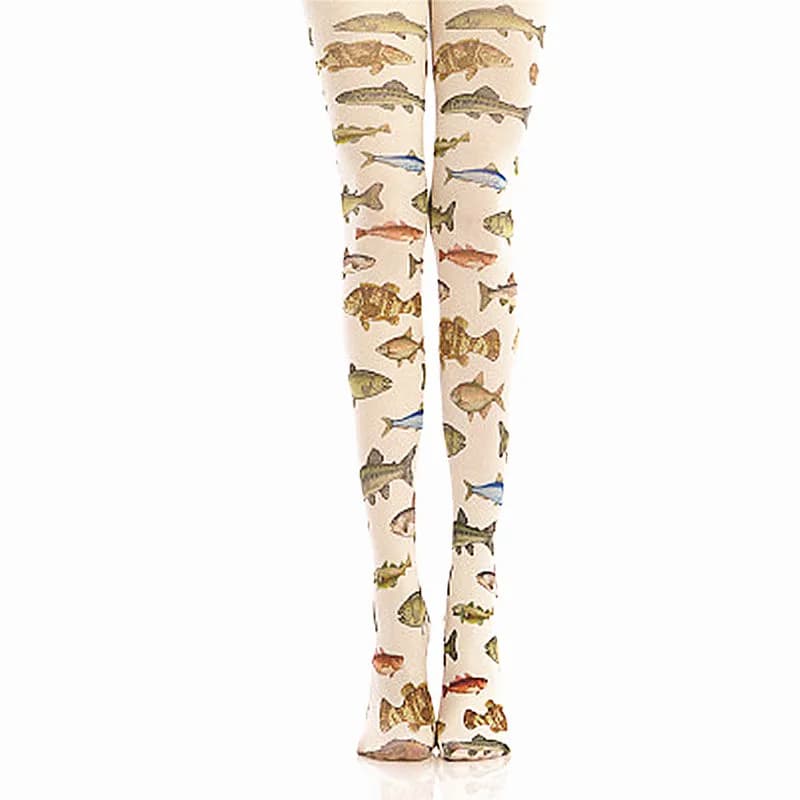 Collant donna con stampa pesce Lolita Smooth and Heat Tech collant Super Stretch Leggings per ragazze Love Stocking only fans