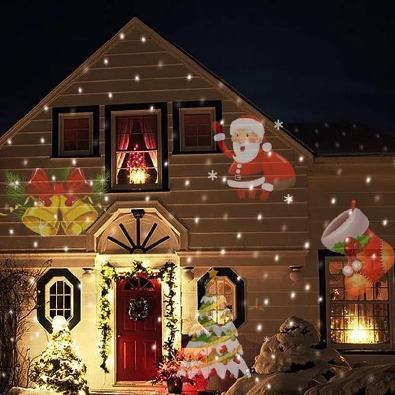 12 modelli di natale Laser fiocco di neve proiettore lampada Halloween Outdoor LED luci da discoteca giardino di casa stella luce decorazione per interni