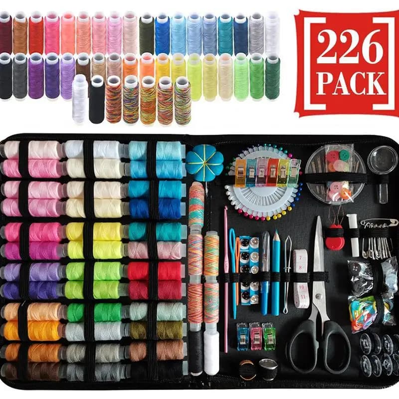Kit da cucito Set di scatole da cucito multifunzione fai-da-te per trapuntatura a mano cuciture filo da ricamo accessori per cucire kit da cucito