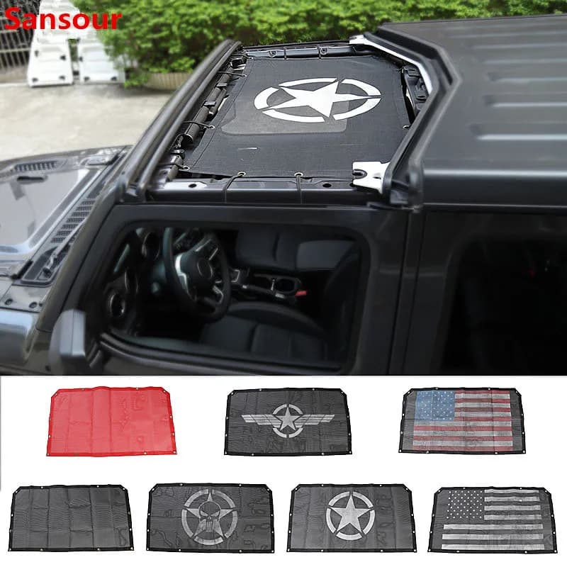 Sansour Auto Tetto Bikini Top Parasol Cover UV Sunbed Mesh for Jeep Wrangler JL Gladiator 2018+ Accessories Auto Styling