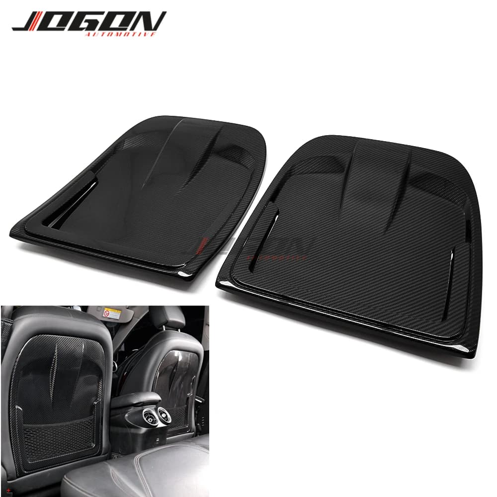 2 pezzi in vera fibra di carbonio per Alfa Romeo Giulia Stelvio 2017-2020 accessori auto protezione del sedile posteriore decorazione coperture alla moda