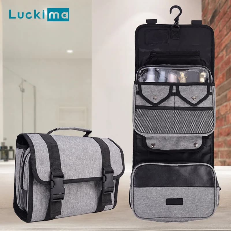 Borsa da viaggio multifunzione per asciugamani cosmetici, spazzolino, dentifricio, organizer portatile pieghevole per borse da donna alla moda