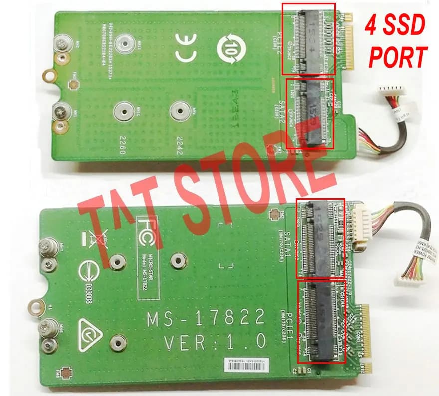 Original for MSI GT72S 6QE MS-1782 HDD SSD DURO DISCO card with ACVO 2 M.2 NVME SATA PORTA + 2 PORTE PCI-E MS-17822 FREE SHARE