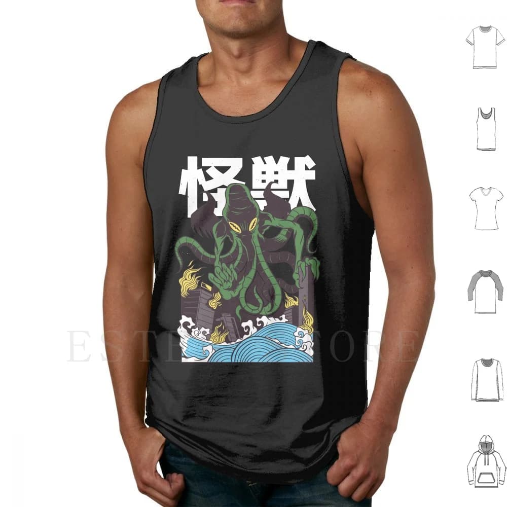 Cthulhu giapponese canotte gilet senza maniche Cthulhu stile giapponese arte giapponese Cthulhu teschio Cthulhu 2020 No Lives Matter