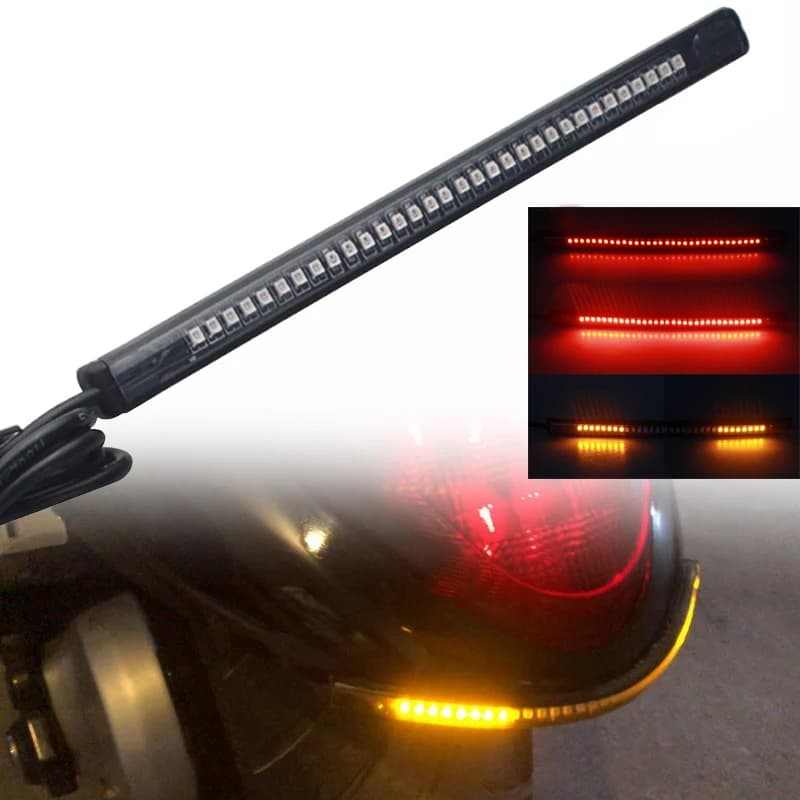 12V Bendable LED Strip Tail Light Turn Signals Brake Indicator For Harley Honda Scooter Snowbike ATV SUV Truck Universal