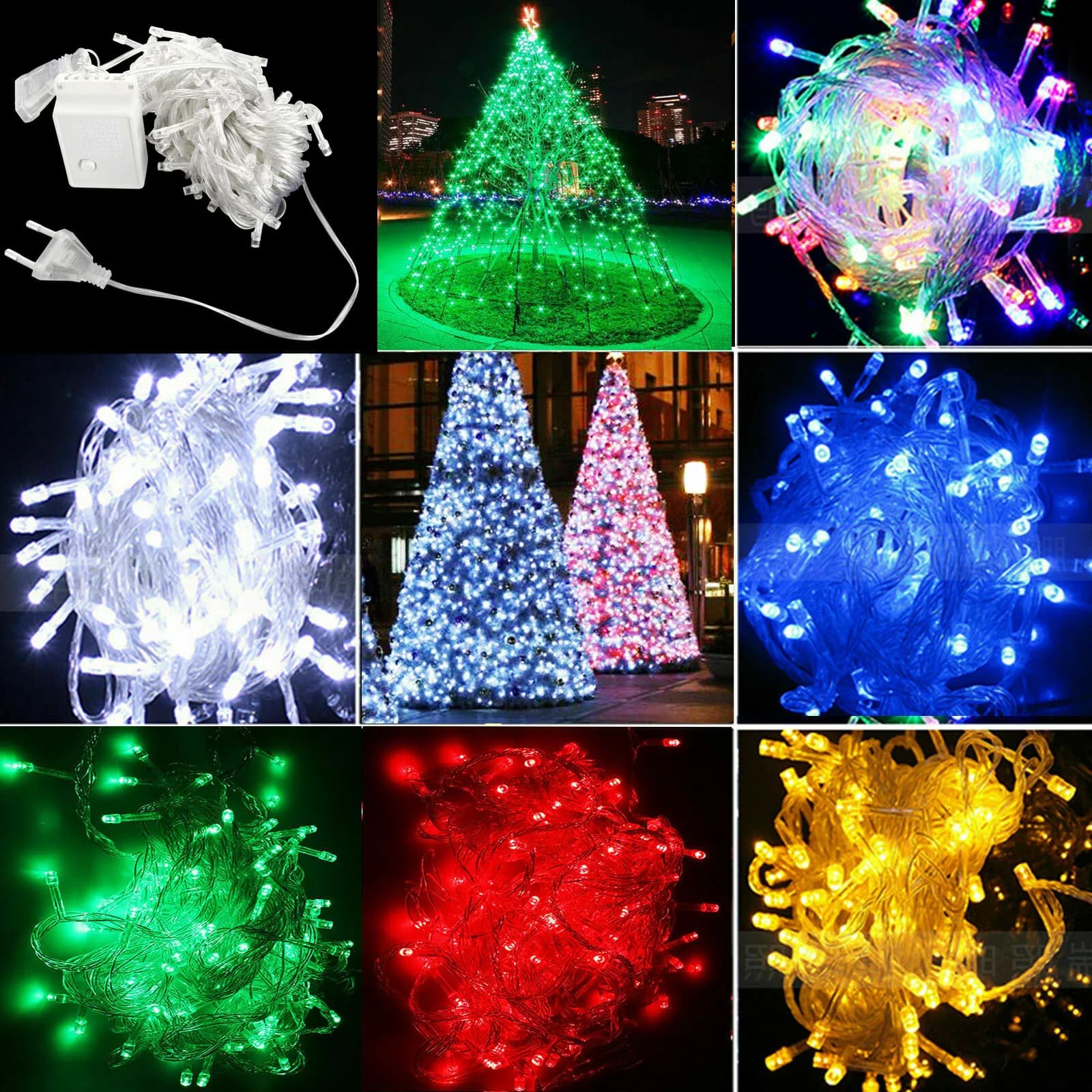 Lucine a LED Luci natalizie per esterni Ghirlanda 10M 100LED Spina europea Impermeabile Festa di nozze Albero di Natale Luce natalizia