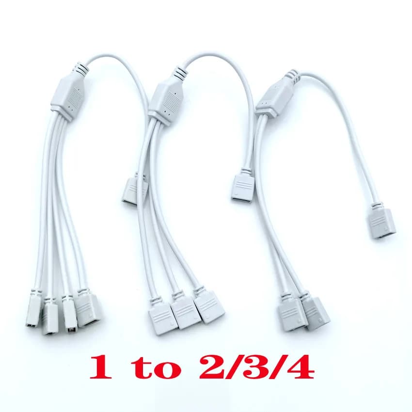 Cavo connettore RGB a 4 pin da 1 a 2, 3, 4 porte, cavo splitter di estensione LED per strisce LED RGB con connettori a 4 pin