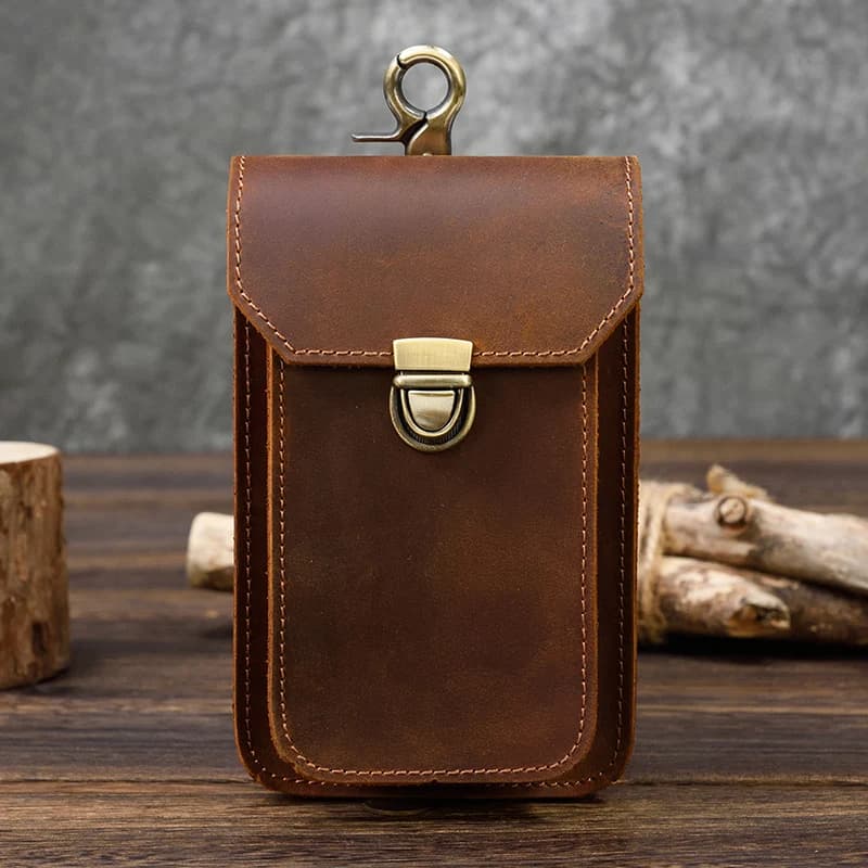 Luufan Genuino Sacchetto Della Vita Per Gli Uomini Della Cinghia di Cuoio Della Cinghia del Pacchetto della Cassa di Sigaretta di Cuoio Gancio Bum Bag Outdoor Fanny del Sacchetto Della Vita sacchetto Del telefono