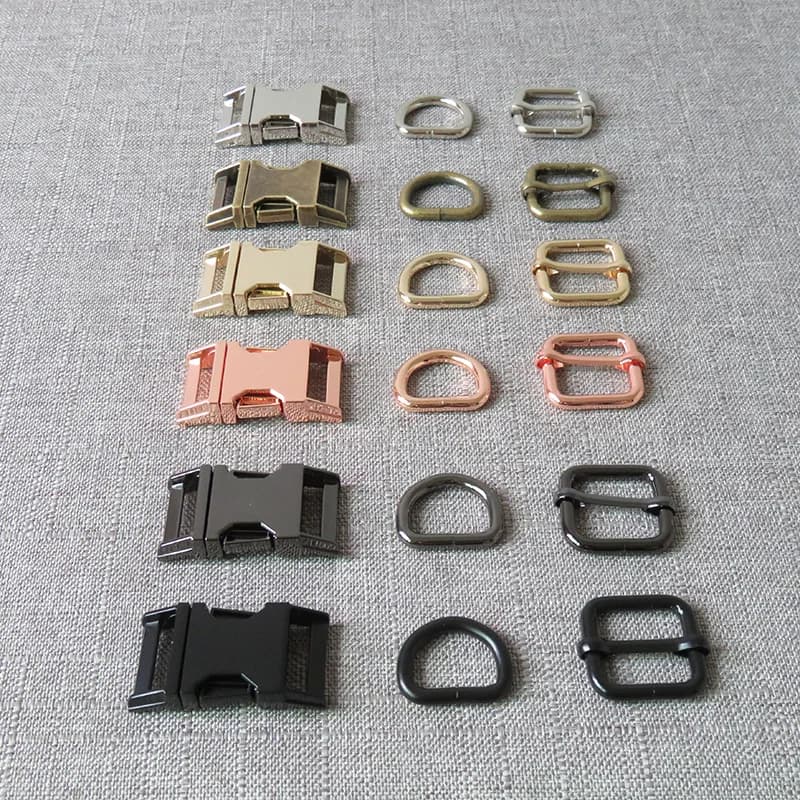 10 set di cintura di metallo cinghie regolare cursore fibbia a sgancio laterale D anello interno 20mm per paracord collare di cane dell'animale domestico cablaggio accessorio FAI DA TE