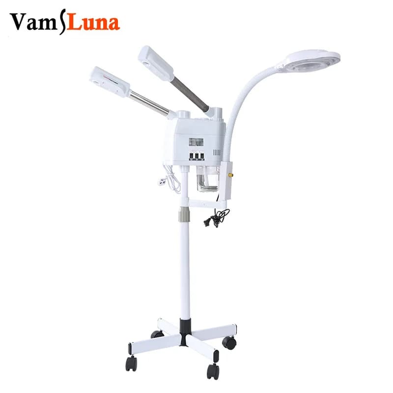 Vapore facciale 3 in 1 vapore caldo e freddo con lampada d'ingrandimento a LED 8X ozono Nano umidificatore ionico vaporizzatore nebbia aromaterapica