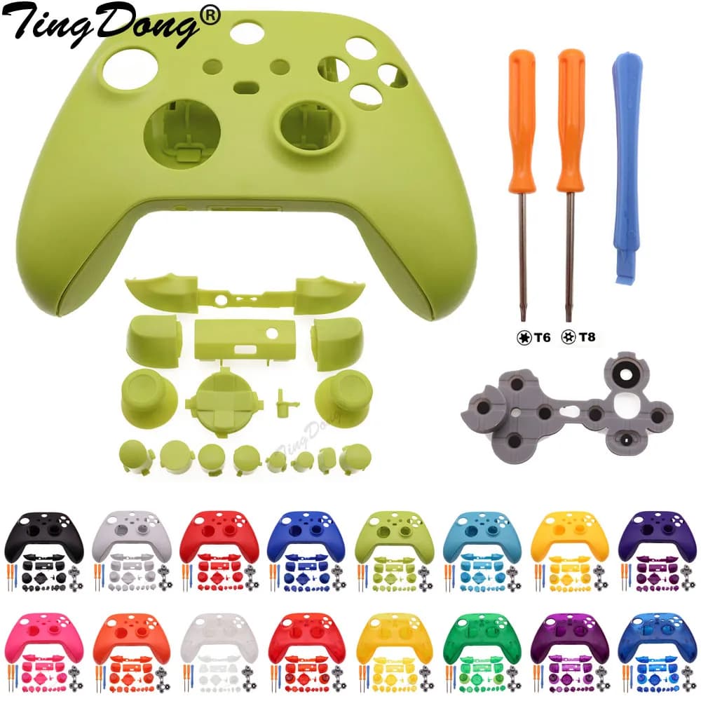 Per controller Xbox Series XS Custodia protettiva Shell anteriore dopo la custodia Shell e set completo di pulsanti, strumenti e gomma conduttiva