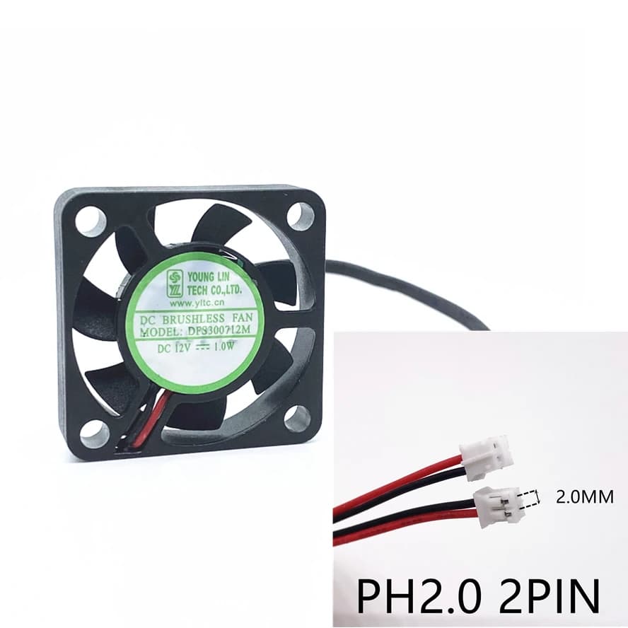 YOUNG LIN DC12V 1W 6800RPM 3007 30MM 3CM 30x30x7mm Cooling Fan DFS300712M 3D Printer Fan Quiet 2PIN