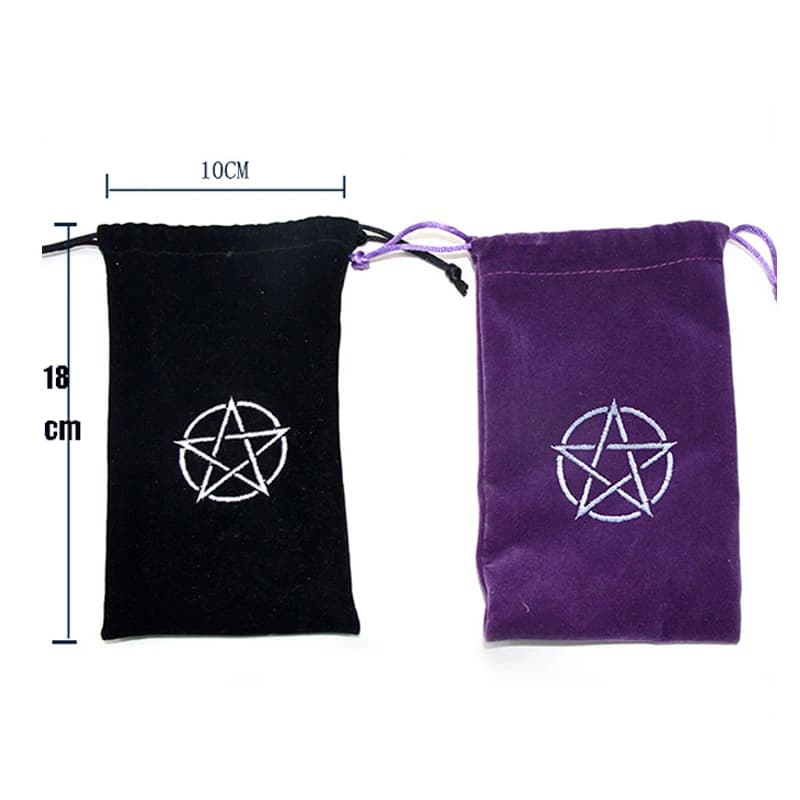 10*18cm ricamo stella velluto tarocchi sacchetto di immagazzinaggio Mini compresse tasche a pacchetto per gioco da tavolo borse per dadi nero viola
