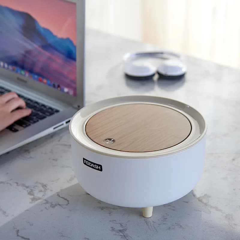 Mini pattumiera da tavolo in stile giapponese, contenitore per rifiuti con pressa semplice, contenitore per secchiello portaoggetti per scrivania, dormitorio per studenti