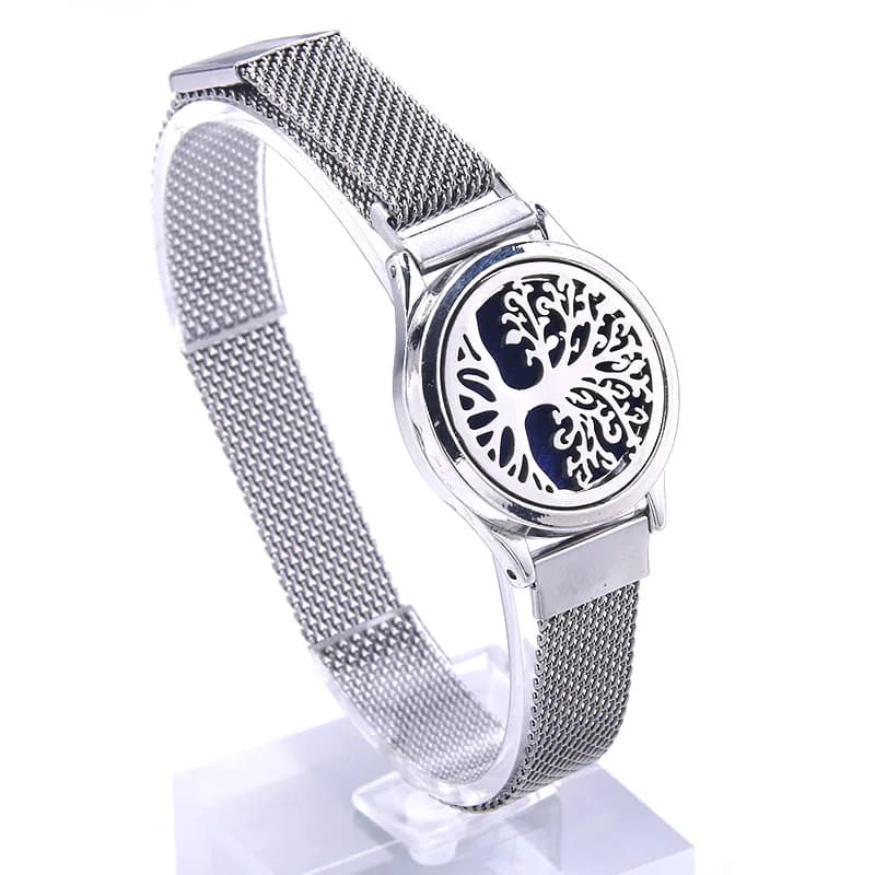 Bracelet with aromatherapy medallion stainless steel bracelet wristband diffuser bracelet with essential oil perfume medallion