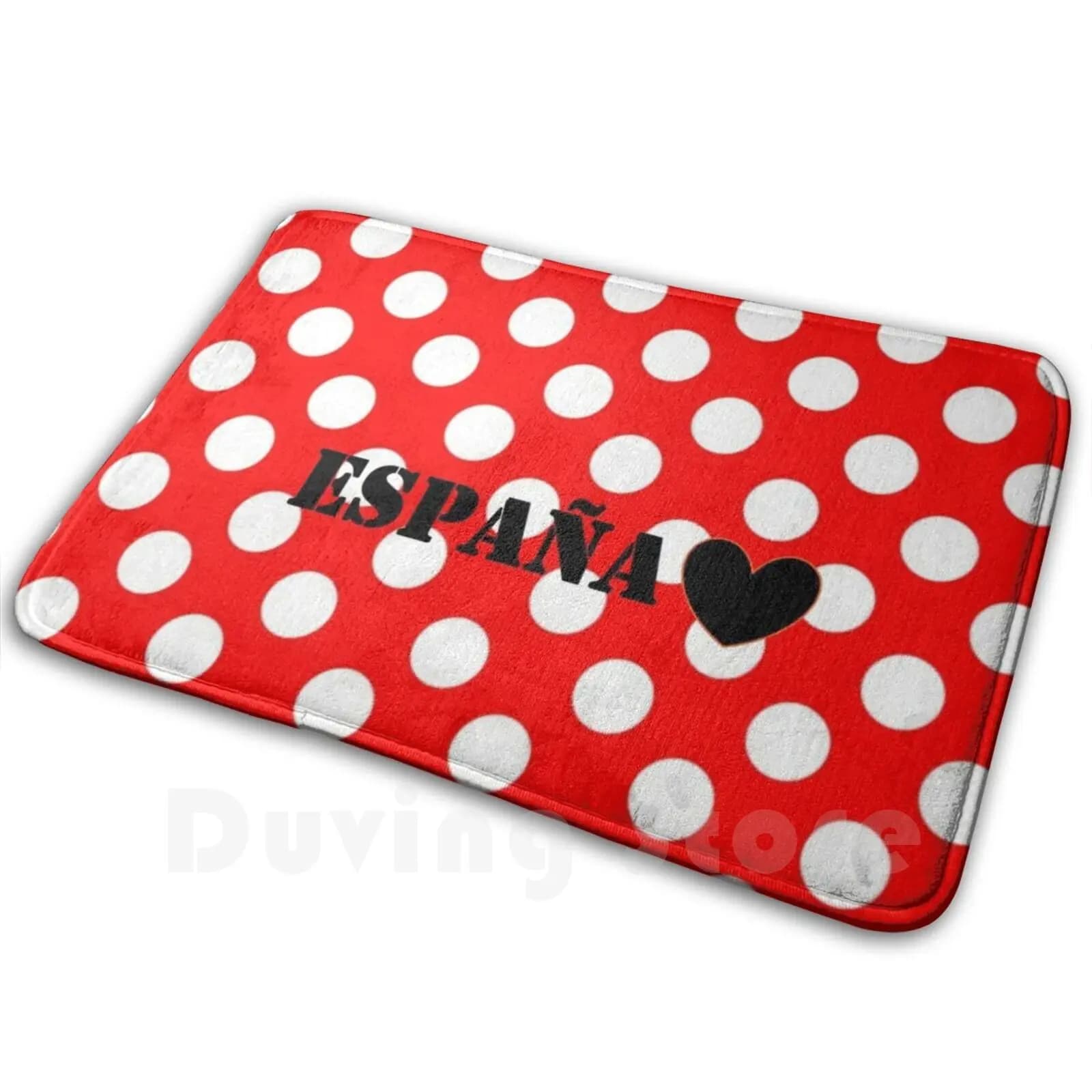Flamenco Spain White Polka Dots Carpet Mat Rug Cushion Flemish Flamenco Spain Spanish Moles Poplin Flamenco Dance I Love