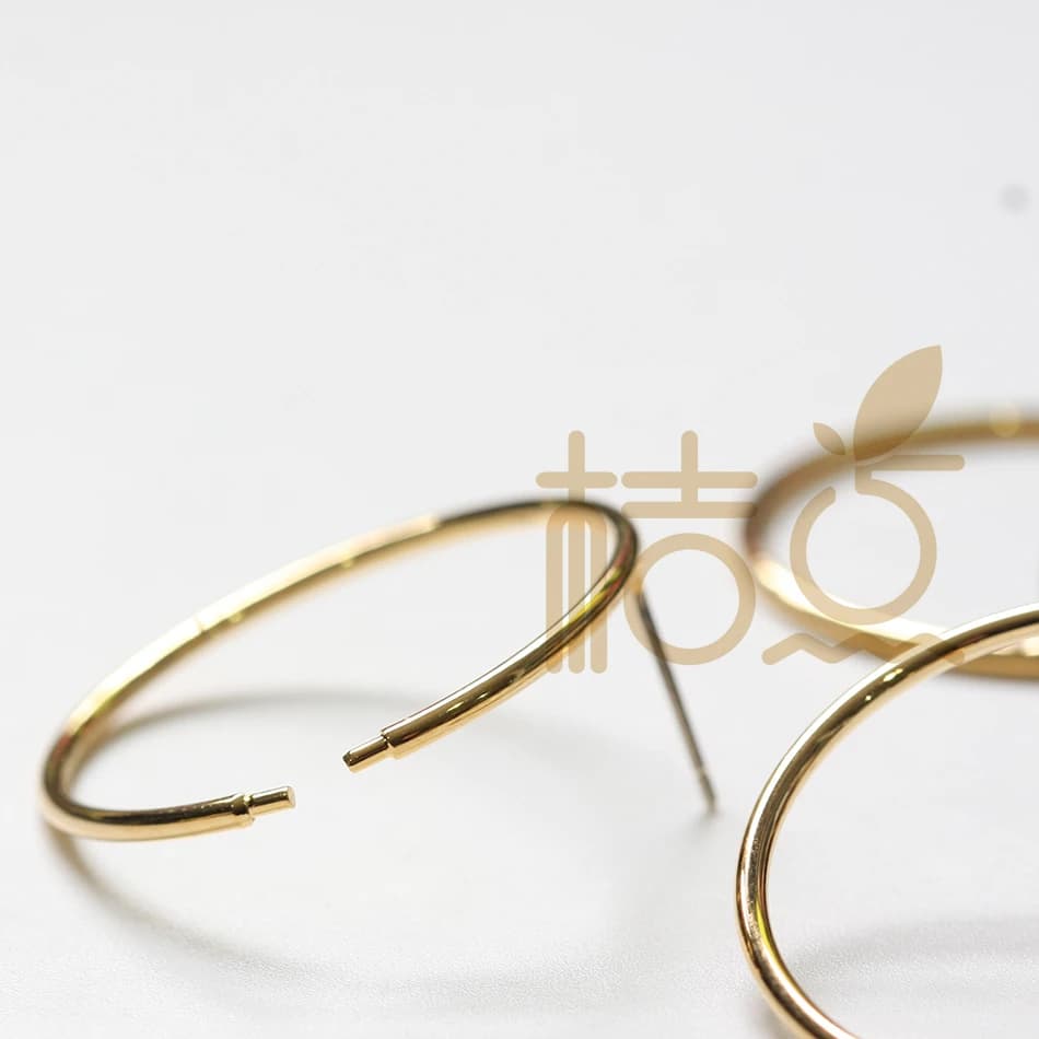 DIY Supply-2 Pieces Premium Gold Plated Brass Open Ring Earring Finding - 30.7mm (4483C)