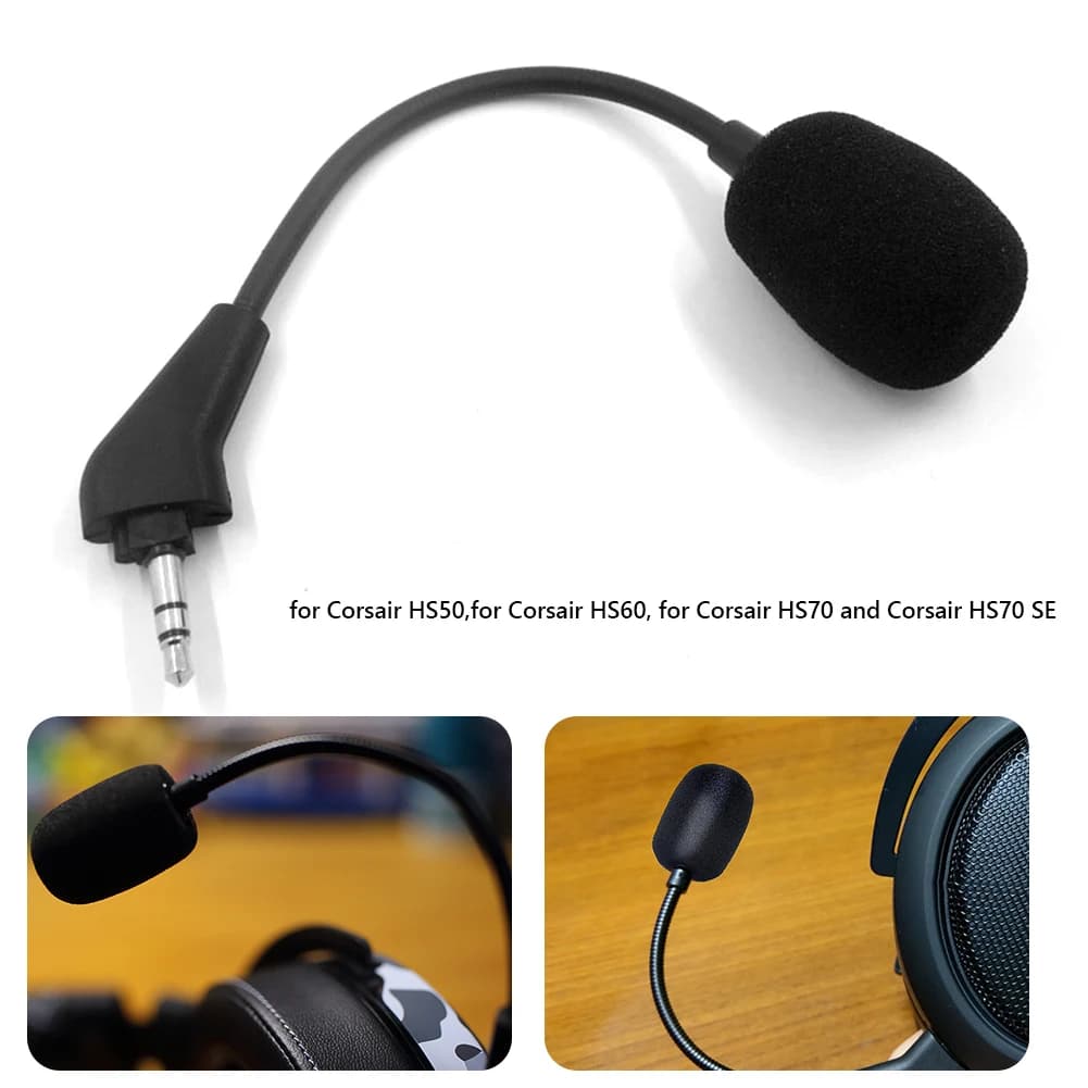 For Corsair HS50/HS60/HS70/HS70 SE Foldable Replacement Game Mic 3.5mm Aux Microphone Accessories Headphones