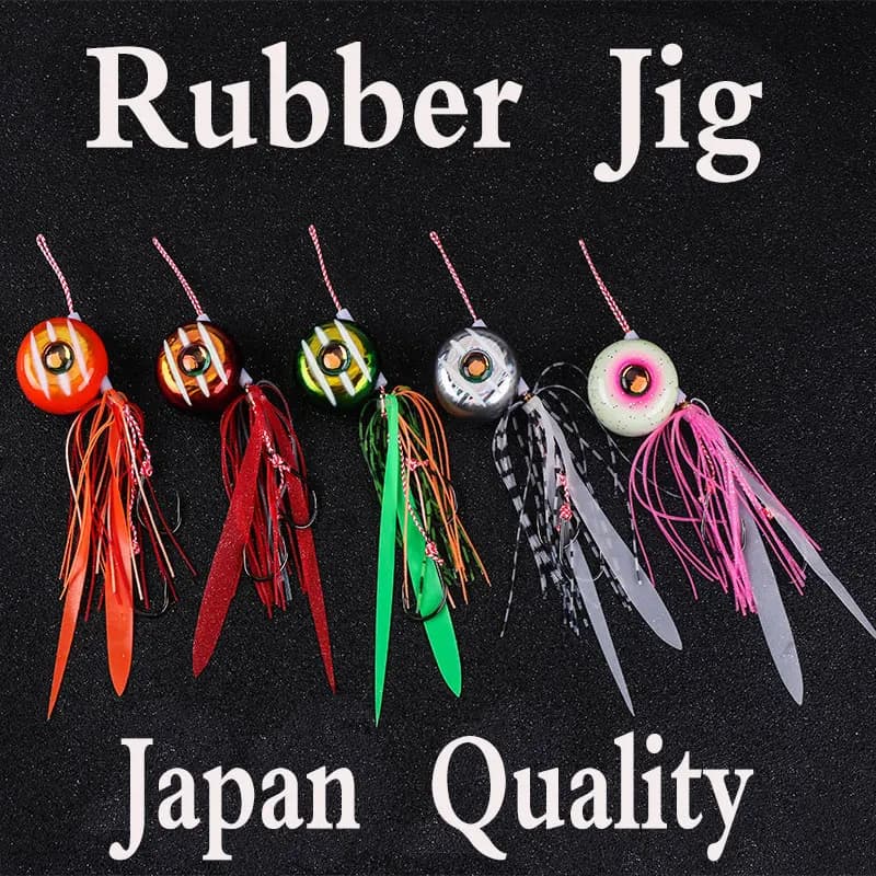 Hunthouse maschera di gomma esca da pesca piombo pesce jigging metallo piombo Jig Head nuotata bass gonna 45 60 80 100 120g barca esca richiamo